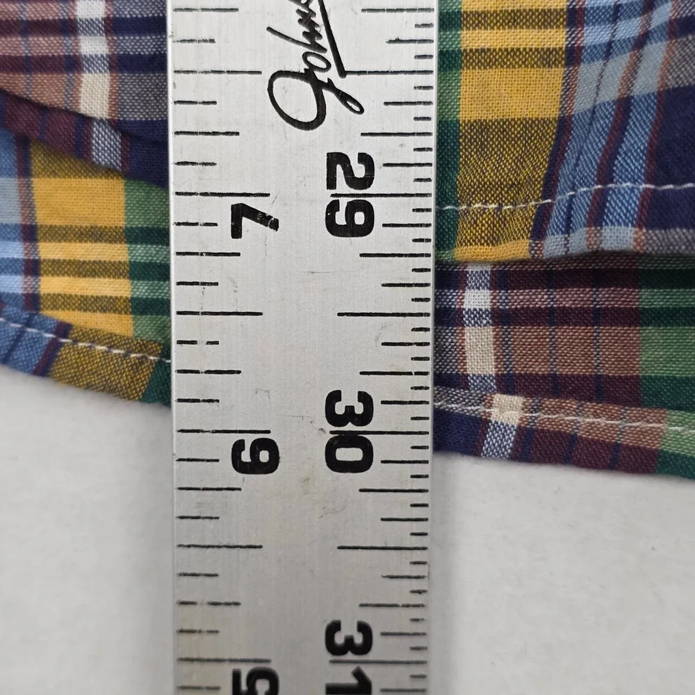 J Crew Shirt Men XL Indian Madras Plaid Button‎ Down Multicolor Long Sleeve